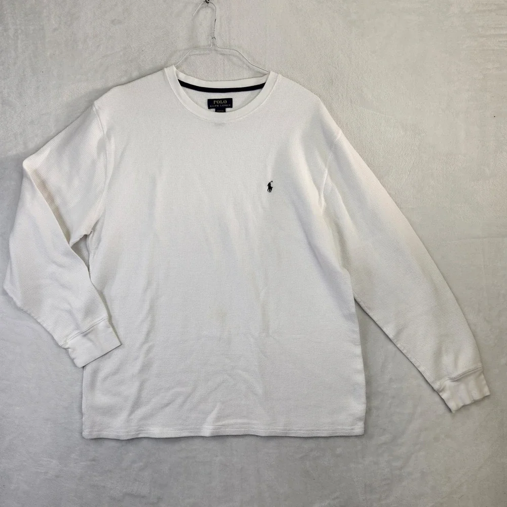 Polo Ralph Lauren Mens White‎ Waffle Knit Long Sleeve Sleepwear Top 2XL